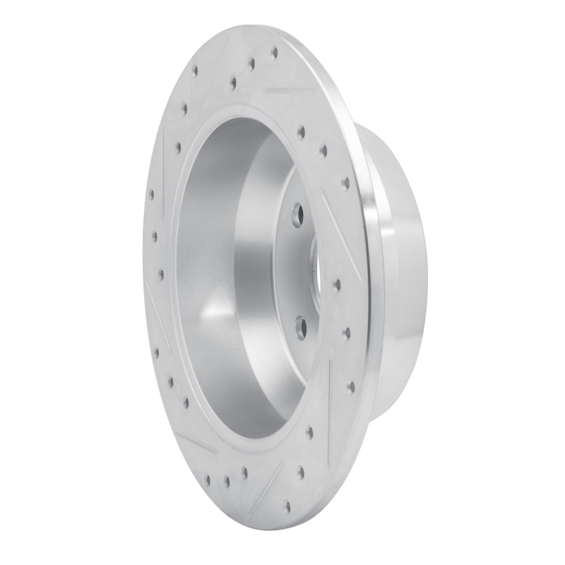 Jeep Grand Cherokee Brake Rotor (1) - Rear Right - R1 Concepts - Drilled & Slotted - Silver - `99-`04
